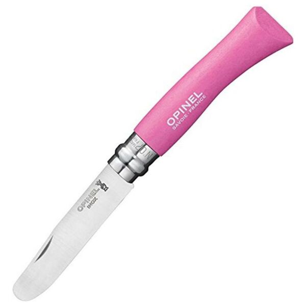 Opinel Inox No 7 Gürgen Saplı Paslanmaz Çelik Çakı PEMBE