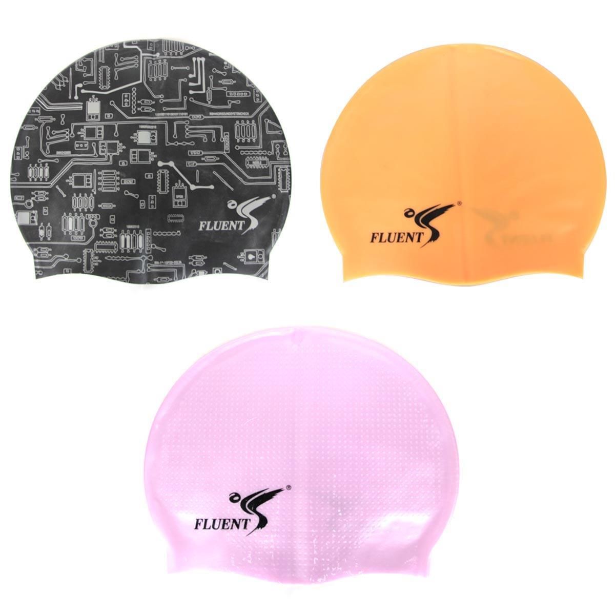 Fluent Çantalı Silikon Swim Cap Yüzücü Bone