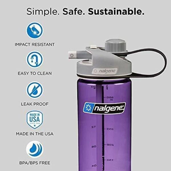 Nalgene 20 Oz MultiDrink Tritan Suluk Clear/W.Gray