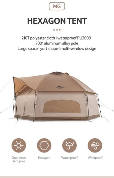 Naturehike MG Glamping 3-4 Kişilik Aile Çadırı ( Altıgen Yapı )