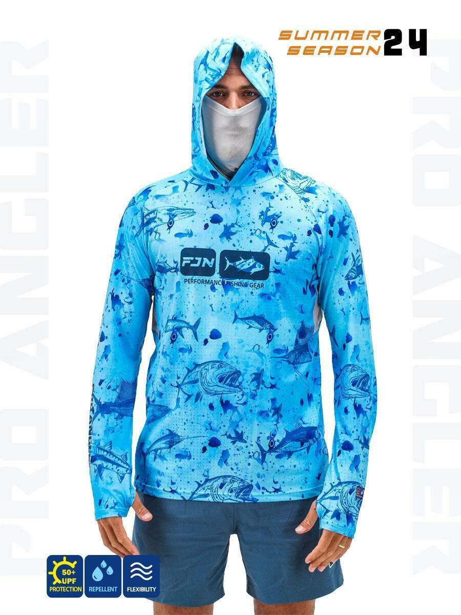 Fujin Pro Angler S24 Buff & Hoodie Blue Fish XL