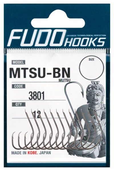 Fudo 3801 MTSU-BN Mutsu Black Nikel Olta İğnesi Black Nickel - NO:3/0