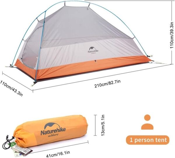 Naturehike Cloud UP-1 Ultralight Kamp Çadırı ORANGE - 210T