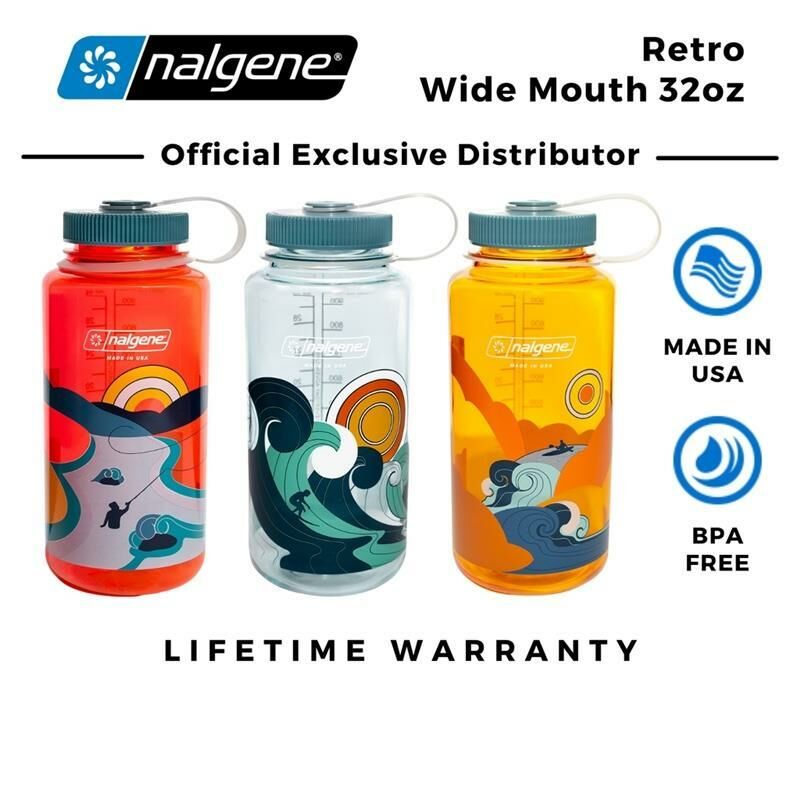 Nalgene 32oz WM Retro BottleTritan Suluk |Special Edition| Clear/W.Red Nasa