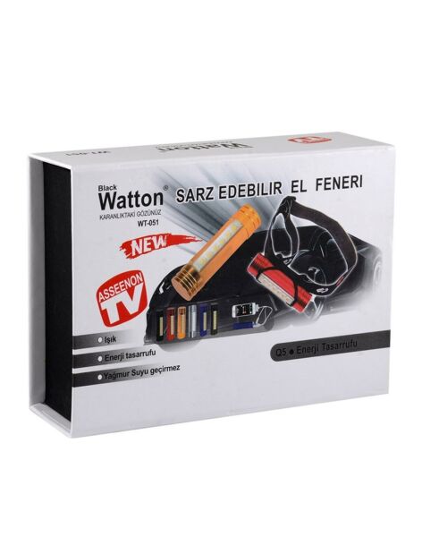 Black Watton Mobile PowerBank Kafa Feneri