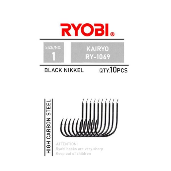 Ryobi Kairyo RY-1069 Black Nickel Olta İğnesi Black Nickel - NO:2/0