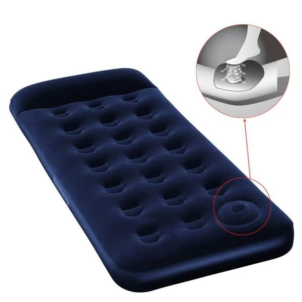 Bestway Pavillo Twin Flocked Air Bed Tek Kişilik Şişme Kamp Yatak Lacivert