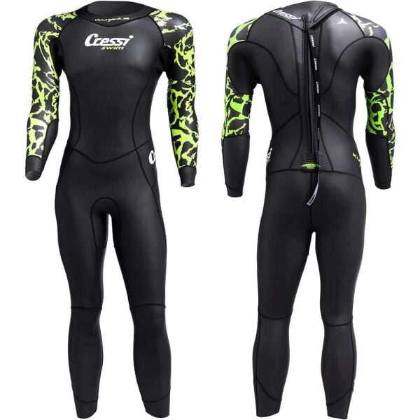 Cressi Kuwae Man Yüzücü Elbisesi BLACK/GREEN - 2MM - NO:4 / / L