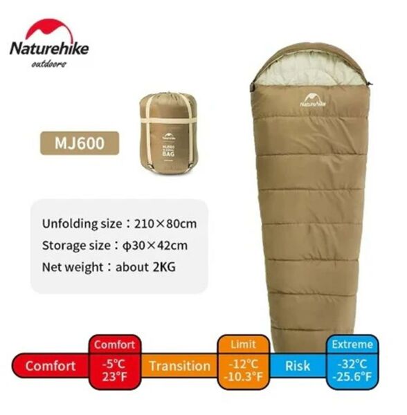 Naturehike MJ600 Mumya Tipi Pamuklu Uyku Tulumu