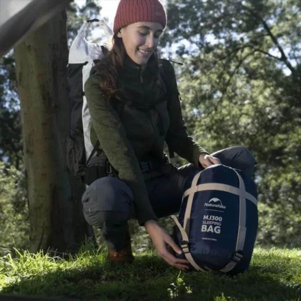 Naturehike MJ600 Mumya Tipi Pamuklu Uyku Tulumu NAVY BLUE