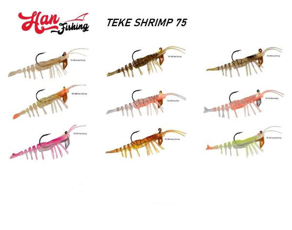 Hanfish Teke Shrimp Karides 75 mm 7 gr Silikon Yem Lemon Shrimp