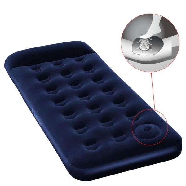 Bestway Pavillo Jr Twin Flocked Air Bed Tek Kişilik Şişme Kamp Yatak Lacivert LACİVERT