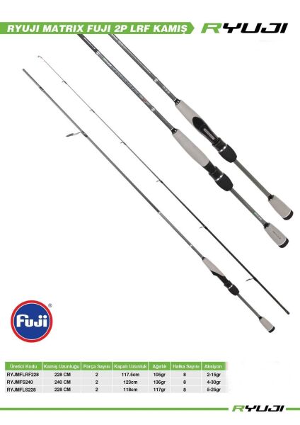 Ryuji Matrix Fuji 228cm 5-25gr 2 Parça Light Spin Kamış