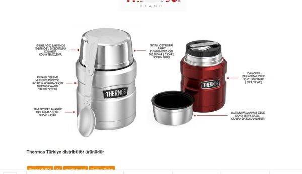 Thermos SK 3000 Çelik Yemek Termosu 470ml. Matte Stainless Steel