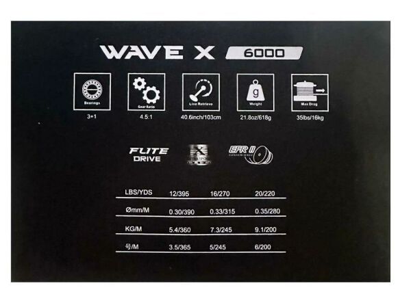 Okuma Wave X-6000 3+1BB Olta Makinesi