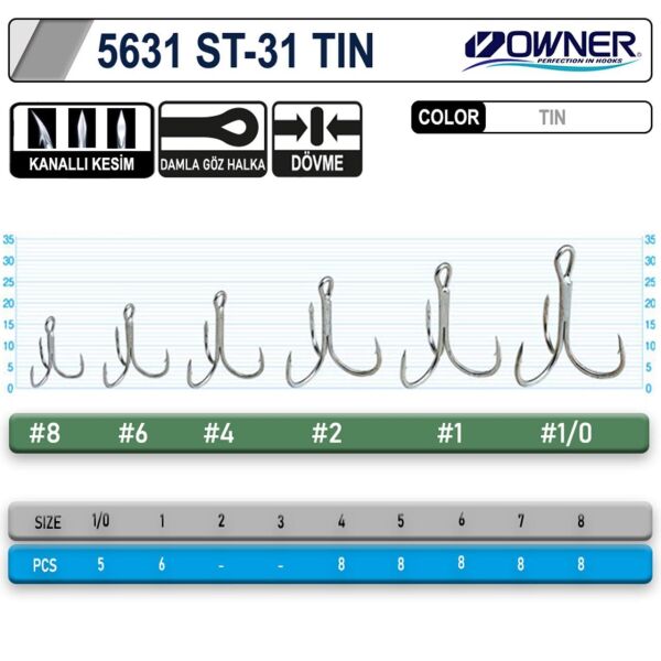 Owner S-Owner Treble 5631 ST-31TN Çarpma Olta İğnesi