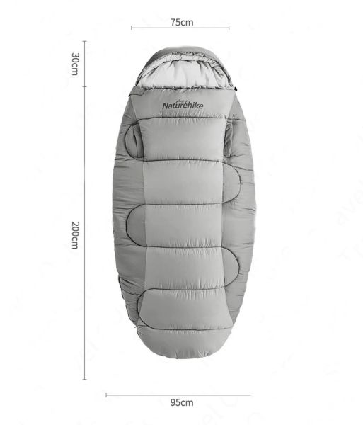 Naturehike PS200 Oval Ultralight Uyku Tulumu -4°C ( Cloudy Grey )