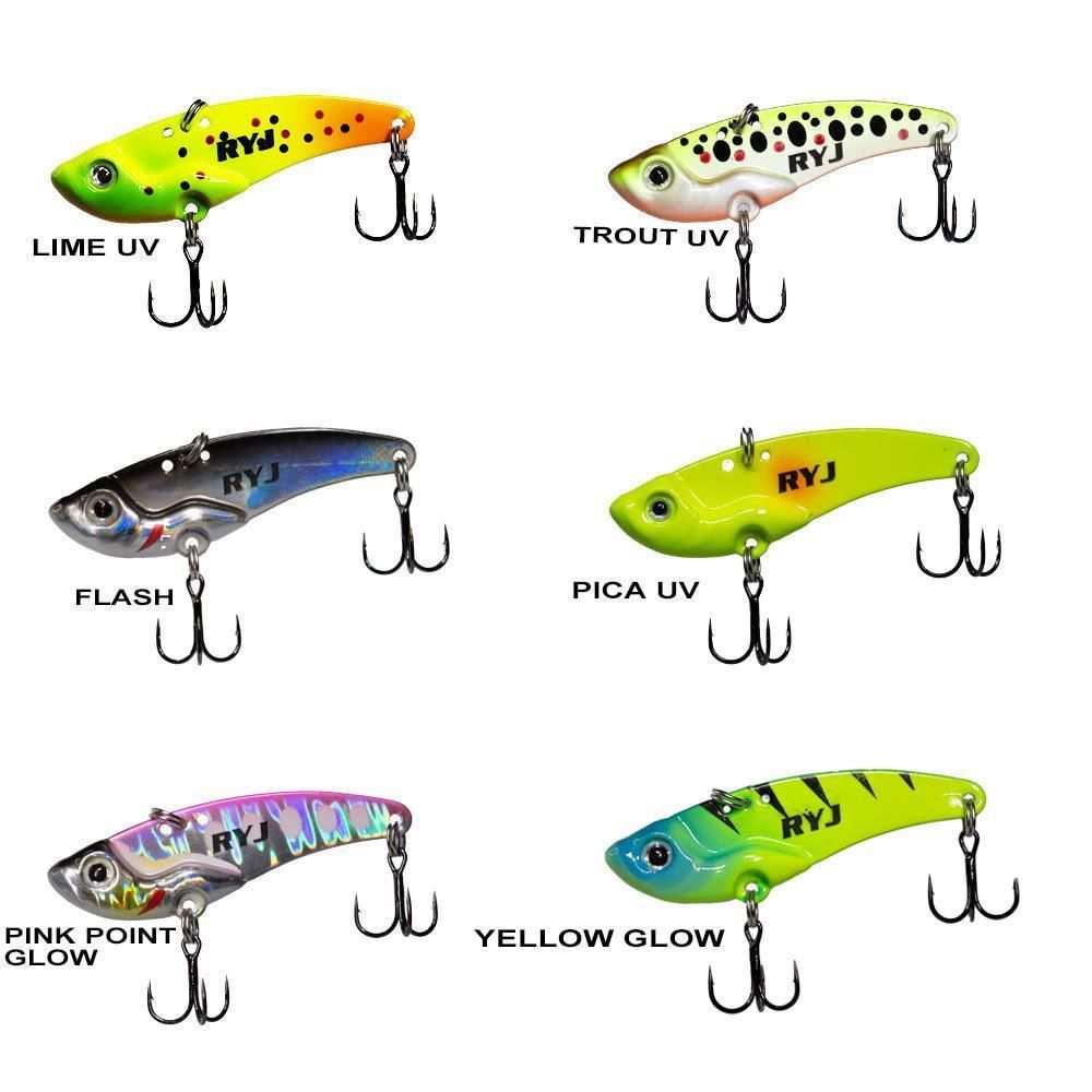 Ryuji Mirror Vib 9 gr 4.5 cm Jig Yem Tiger Glow