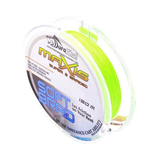 DuraKing Maxis Soft Braid Fluo Green x8 İp Olta Misinası 150mt 0,16 mm