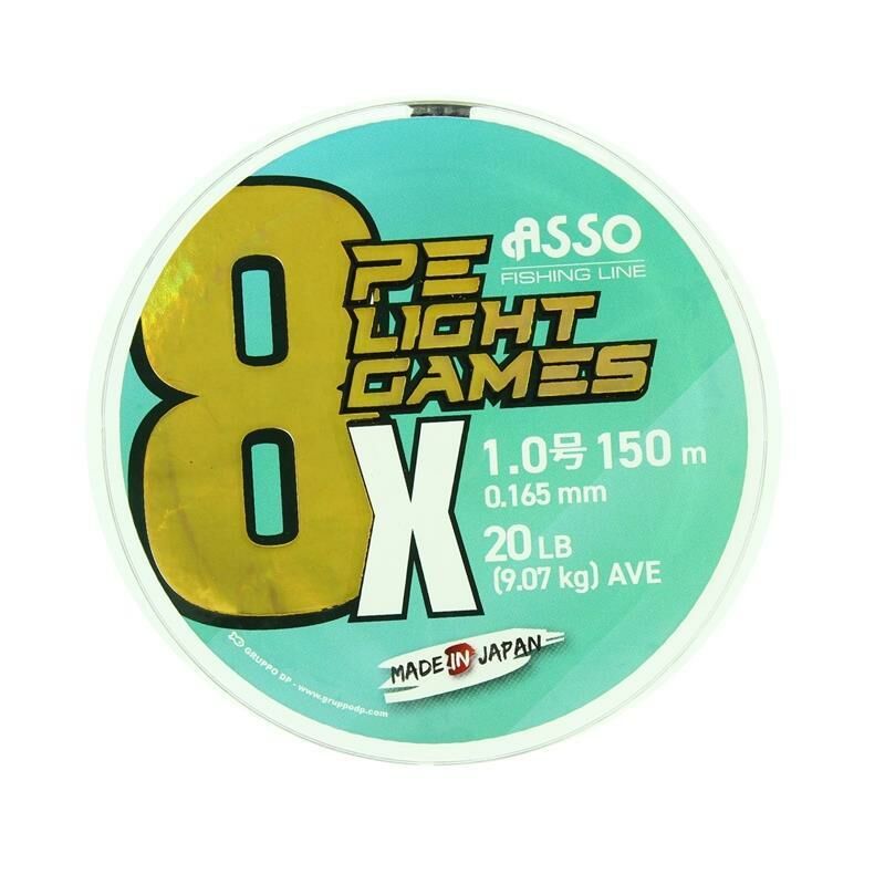 Asso 8X Light Games PE 8 Örgü Spin İp Misina 150mt Moss Green Moss Green - 0,185 mm