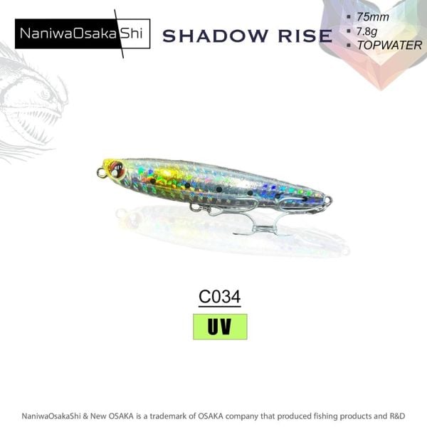 NaniwaOsakaShi Shadow Rise Topwater 75 mm 7.8 gr Su Üstü Maket Balık