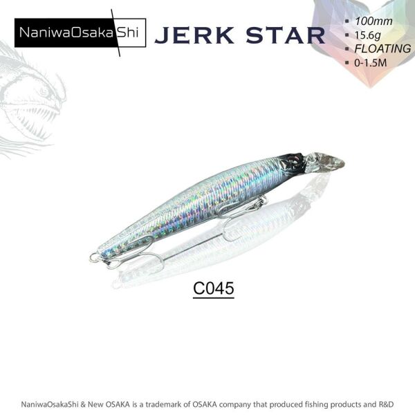 NaniwaOsakaShi JerkStar 100 mm 15.6 gr Floating Maket Balık C012