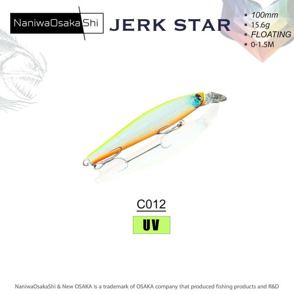 NaniwaOsakaShi JerkStar 100 mm 15.6 gr Floating Maket Balık C012