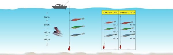 DTD TATAKI 1.5 | 2.0 Squid Jig | Teknede Sırtı Takımı